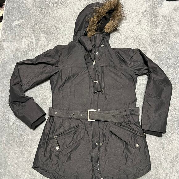Columbia Coat Womens Large Omni Heat Long Belted Hooded Winter Jacket - Picture 1 of 8